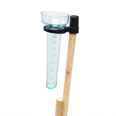 Picture of Garden Rain Gauge with Wooden Stand-Multicolor