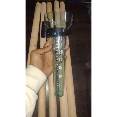 Picture of Garden Rain Gauge with Wooden Stand-Multicolor
