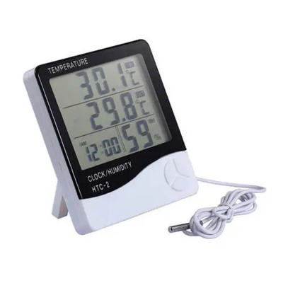 Picture of HTC-2 Temperature Humidity Digital Hygrometer with Clock-Multicolor