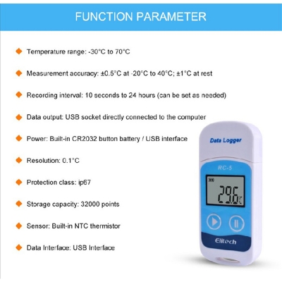 Picture of Elitech RC-5 USB Temperature Data Logger-Multicolor