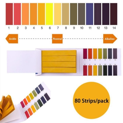 Picture of 80 Strips/pack 1-14 Ph Litmus Paper Ph Test Strips For Water, Cosmetics, Soil Acidity Test Strips-Multicolor