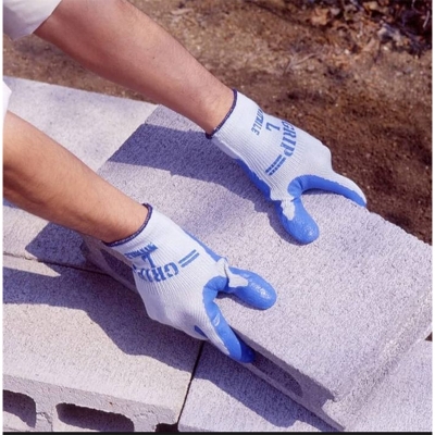 Picture of 1 Pair Nylon Rubber coated Safety Hand Gloves for Industrial , Household, gardening work-Blue