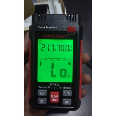Picture of HABOTEST HT633 Wood Moisture Meter Pin Type Temperature Humidity with LCD Backlight Display-Multicolor