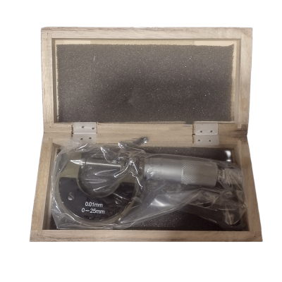 Picture of Screw Gauge or Micrometer 25 mm with Wooden Box-Multicolor