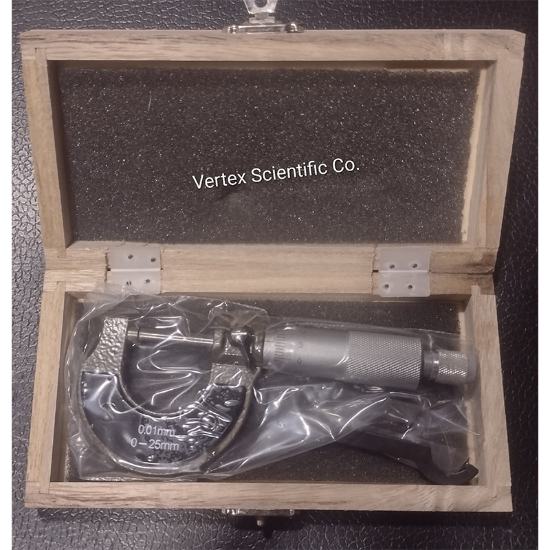Picture of Screw Gauge or Micrometer 25 mm with Wooden Box-Multicolor
