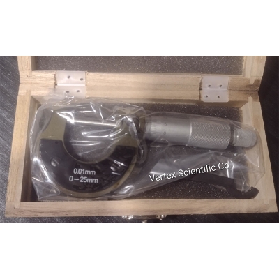 Picture of Screw Gauge or Micrometer 25 mm with Wooden Box-Multicolor