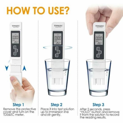 Picture of 3 in 1 Digital TDS EC Temp Conductivity Meter-Multicolor