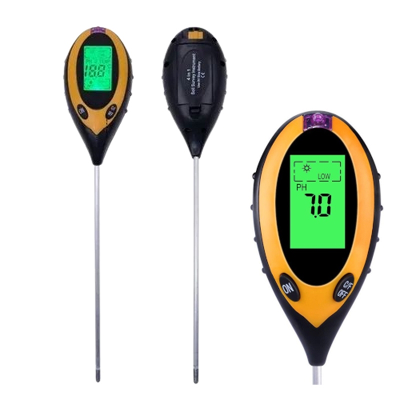 Picture of 4 in 1 Soil Survey Meter, Soil pH, Moisture, Sunlight, Temp. Meter-Multicolor