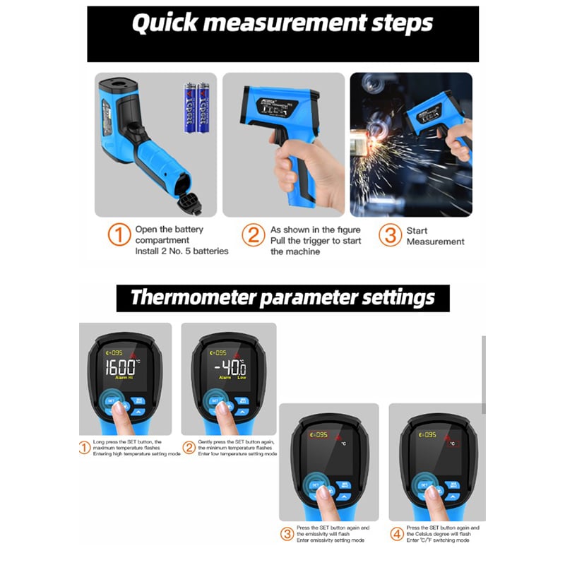 Picture of Mestek IR05B (-40°C to +2000°C) Industrial Infrared Thermometer-Multicolor