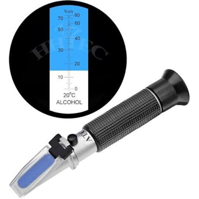 Picture of Alcohol Refractometer 0-80% V/V Handheld Wine Hydrometer-Multicolor