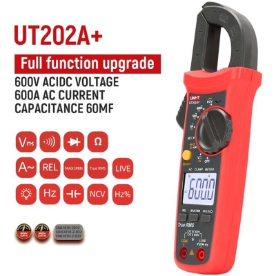 Picture of UNI-T UT202A+ Digital Clamp Meter 600A Auto Range Multi Testers-Multicolor
