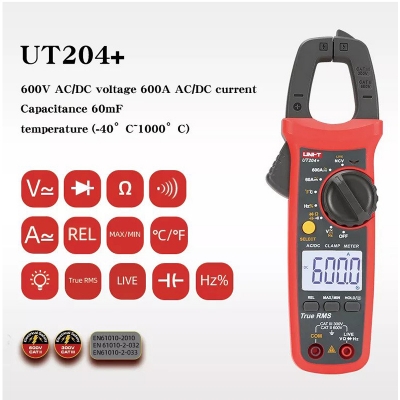 Picture of UNI-T UT204+ Digital Clamp Meter AC/DC 600A-Multicolor