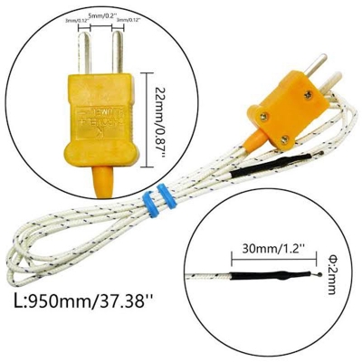 Picture of K Type Thermocouple Probe 1 Meter-Multicolor