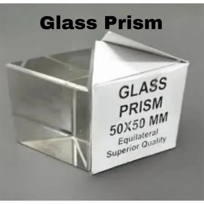 Picture of Glass Prism 50 x 50 mm – Equilateral Optical Triangle Prism for Physics Lab-Multicolor