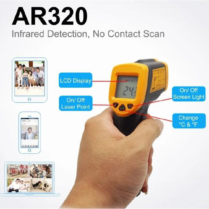 Picture of Smart Sensor Infrared Thermometer AR320-Multicolor