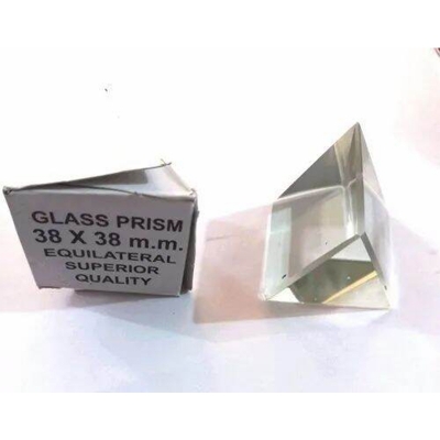 Picture of Glass Prism 38 x 38 mm – Equilateral Optical Triangle Prism for Physics Lab-Multicolor
