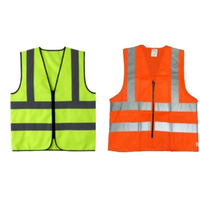 Picture of Reflective Safety Vest with Zipper Green/Red Color