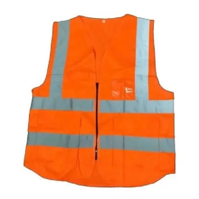 Picture of Safety Vest 4 Pocket Best Quality- Orange & Green Color