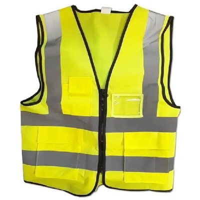 Picture of Safety Vest 4 Pocket Best Quality- Orange & Green Color