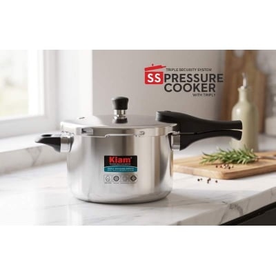 Picture of Kiam 6.5L Triply Stainless-Steel Pressure Cooker | 100% Authentic Products-Multicolor