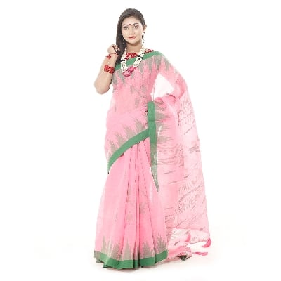 Picture of Tassel Setting Light Pink Monipuri Saree