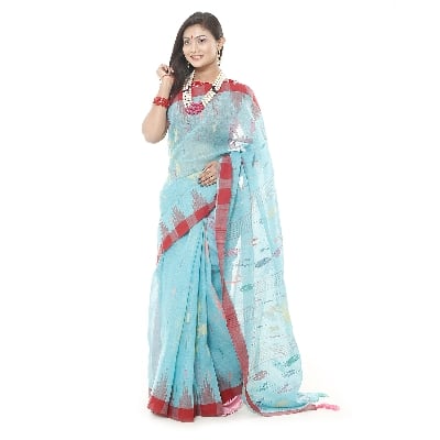 Picture of Paste Colour Tassel Setting Monipuri Saree