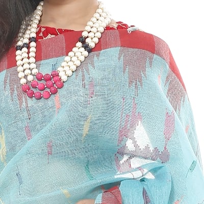 Picture of Paste Colour Tassel Setting Monipuri Saree