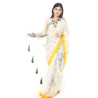 Picture of Tassel Setting Multicolor Monipuri Tant Saree