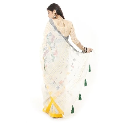 Picture of Tassel Setting Multicolor Monipuri Tant Saree