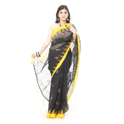 Picture of Tassel Setting Black Color Monipuri Saree