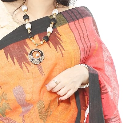 Picture of Tassel Setting Multicolor Monipuri Tant Saree