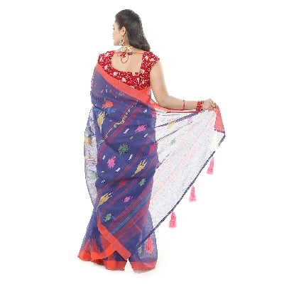 Picture of Purple Color Tassel Setting  Monipuri  Saree