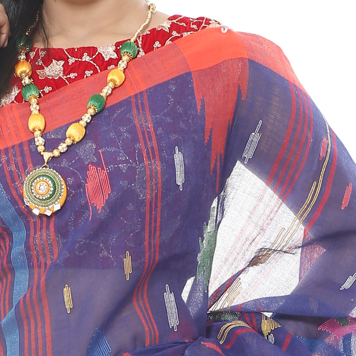 Picture of Purple Color Tassel Setting  Monipuri  Saree