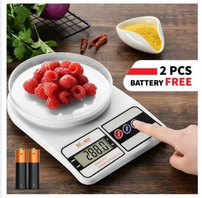 Picture of Best Quality Digital Scale 10kg 1g Household Weight Scales Platform Electronic Balance Kitchen scale Baking Measure Food Cooking Tools 2 pcs Battery free-White