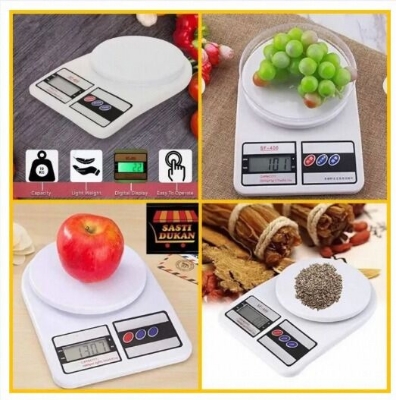 Picture of Best Quality Digital Scale 10kg 1g Household Weight Scales Platform Electronic Balance Kitchen scale Baking Measure Food Cooking Tools 2 pcs Battery free-White