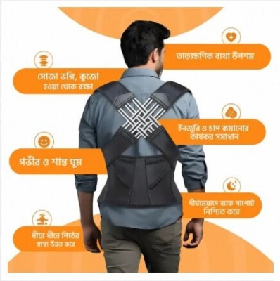 Picture of Adjustable Posture Corrector and Back Support Belt-Black