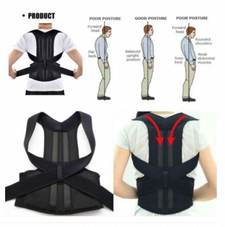Picture of Adjustable Posture Corrector and Back Support Belt-Black