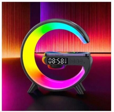 Picture of G63 Smart Light Sound Speaker Machine Fast Charging Alarm Clock 7-Color RGB Music Player Speaker-Multicolor