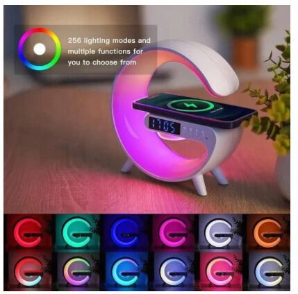 Picture of G63 Smart Light Sound Speaker Machine Fast Charging Alarm Clock 7-Color RGB Music Player Speaker-Multicolor