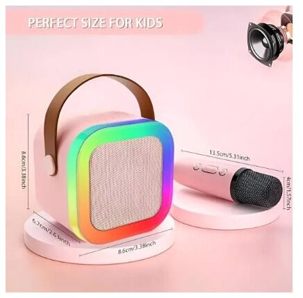 Picture of K12 Speaker High-end Bluetooth Audio Small Home Ktv Karaoke Microphone Professional Children's Singing Bluetooth Speaker-Multicolor