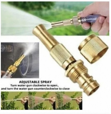 Picture of High Pressure Water Gun Household Pure Copper Direct Spray Gun Flower Watering Tool Adjustable Pressure Washer-Gold