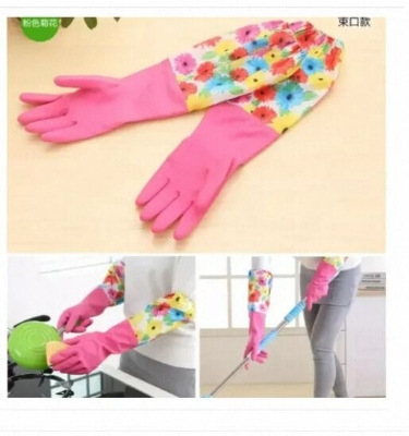 Picture of High Quality Multicolor Silicone Kitchen Hand Gloves for Garden/Dish Washing - 1 Pair-Multicolor