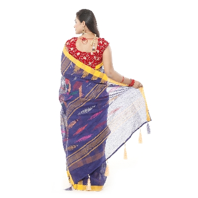 Picture of Tassel Setting Purple Color Monipuri Tant Saree