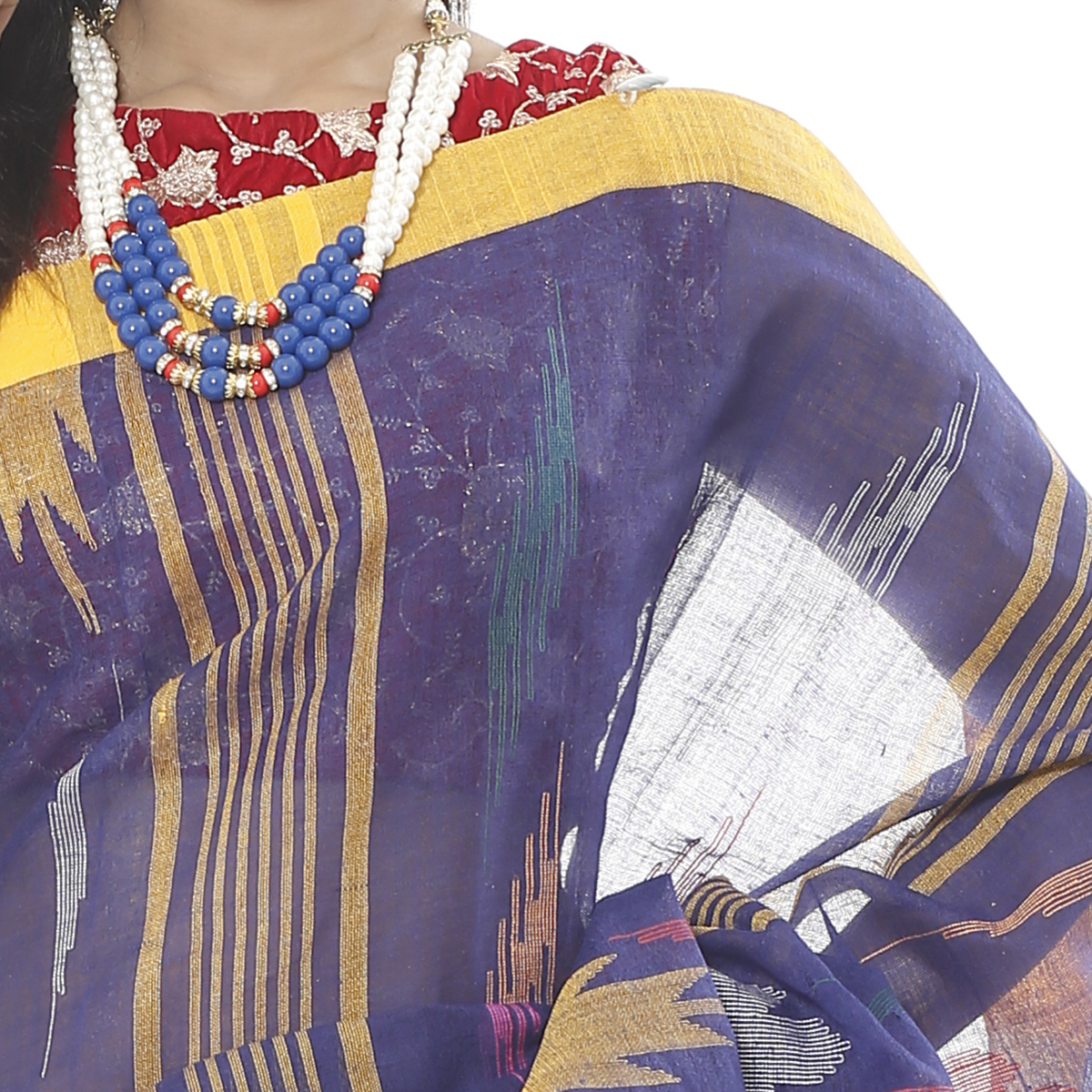 Picture of Tassel Setting Purple Color Monipuri Tant Saree