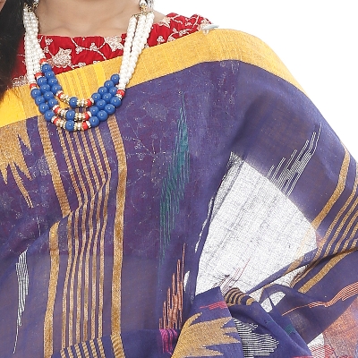 Picture of Tassel Setting Purple Color Monipuri Tant Saree