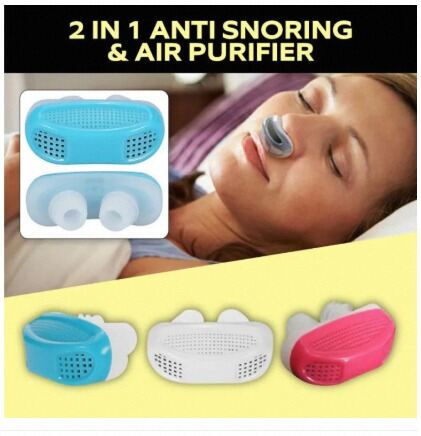 Picture of 2 In 1 Anti Snoring and Air Purifier Silicone Snore Nose Clip-Multicolor