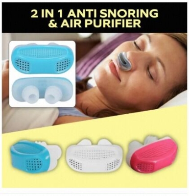 Picture of 2 In 1 Anti Snoring and Air Purifier Silicone Snore Nose Clip-Multicolor