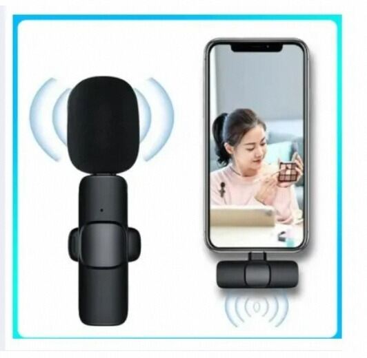 Picture of K8 Official Microphone High Quality Material Wireless Microphone For Smartphone Type C For Vlog Video Creators-Black