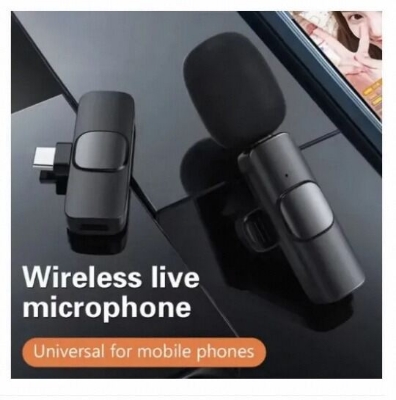 Picture of K8 Official Microphone High Quality Material Wireless Microphone For Smartphone Type C For Vlog Video Creators-Black