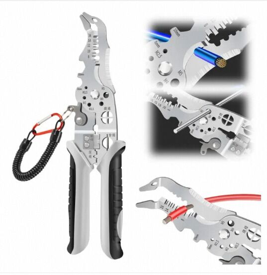 Picture of Multifunctional Wire Stripper, Crimper & Cable Cutter Pliers-Multicolor